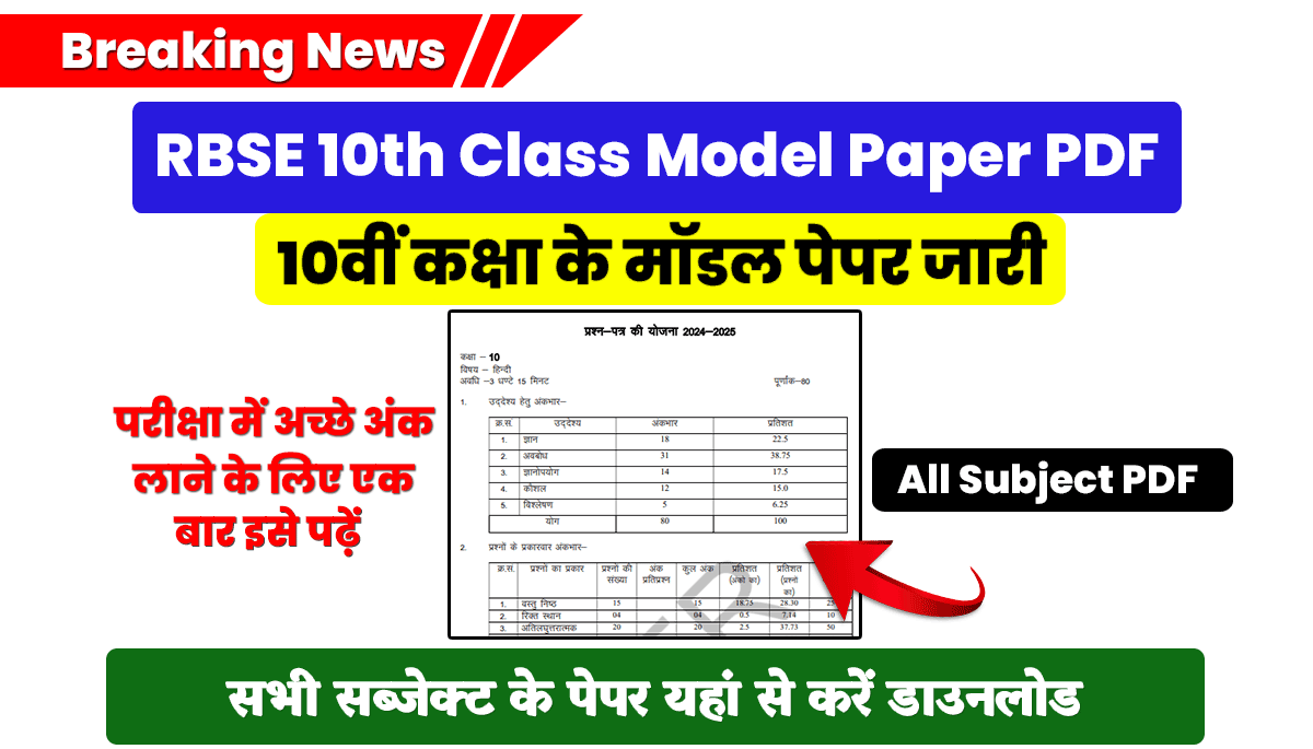 RBSE Model Paper 2024 Class 10