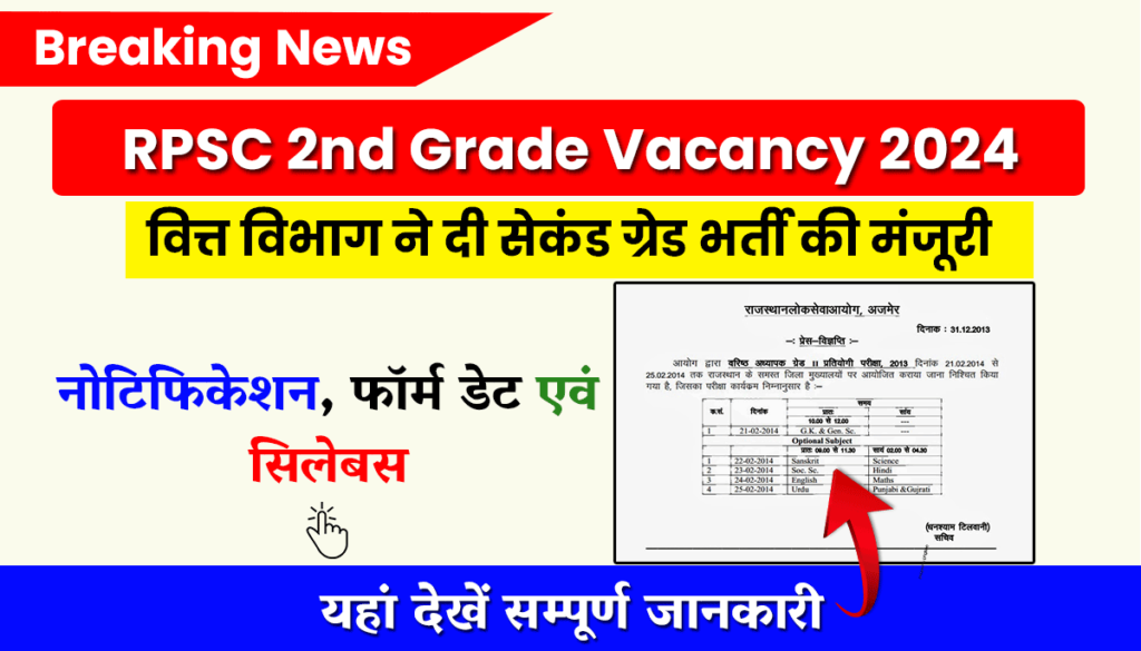 RPSC 2nd Grade Vacancy 2024